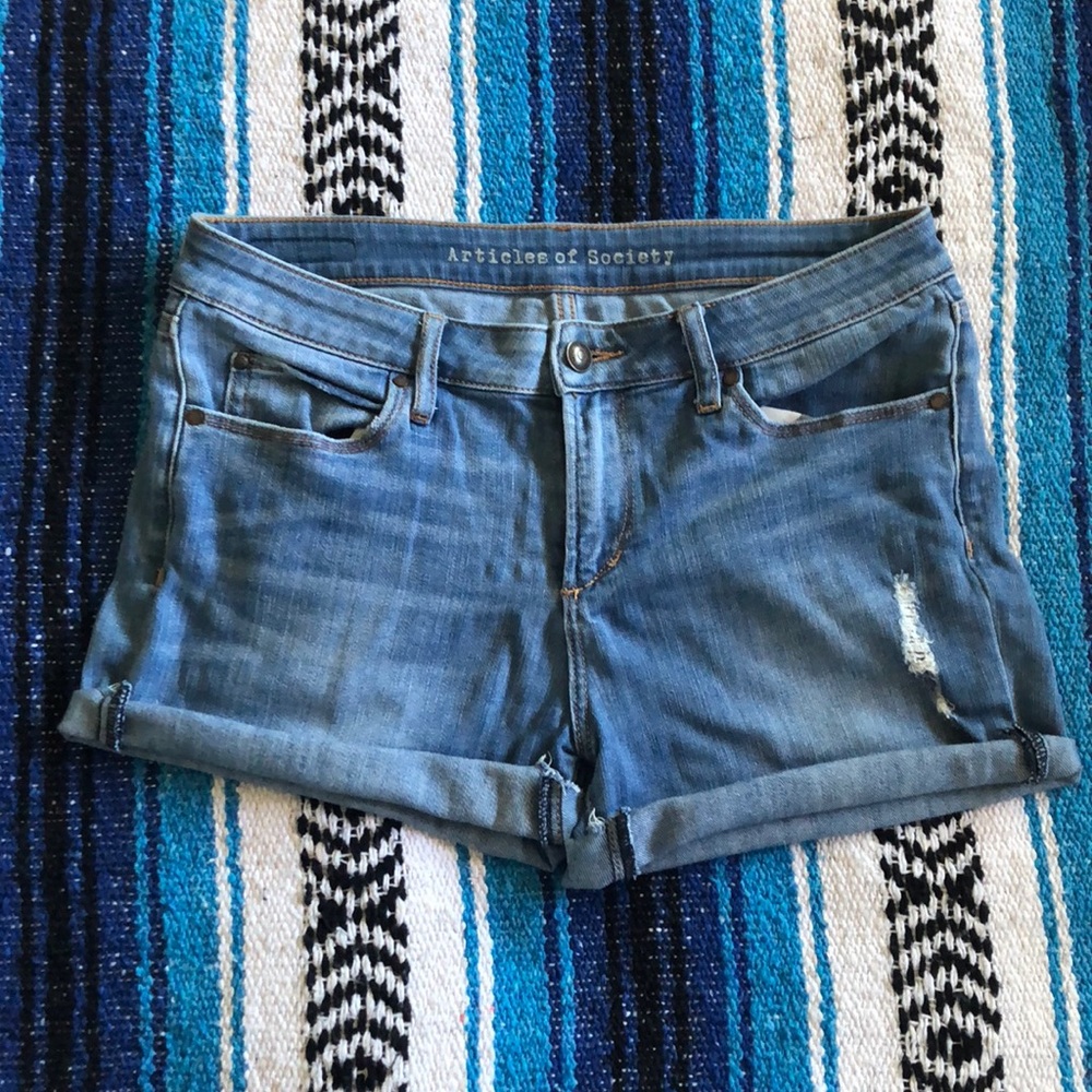Articles of Society Cut-off shorts